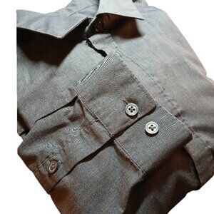 H & M Dark Gray Men's Button Dress Shirt M- EUC